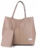 Bőr táska shopper bag Vittoria Gotti bézs V8